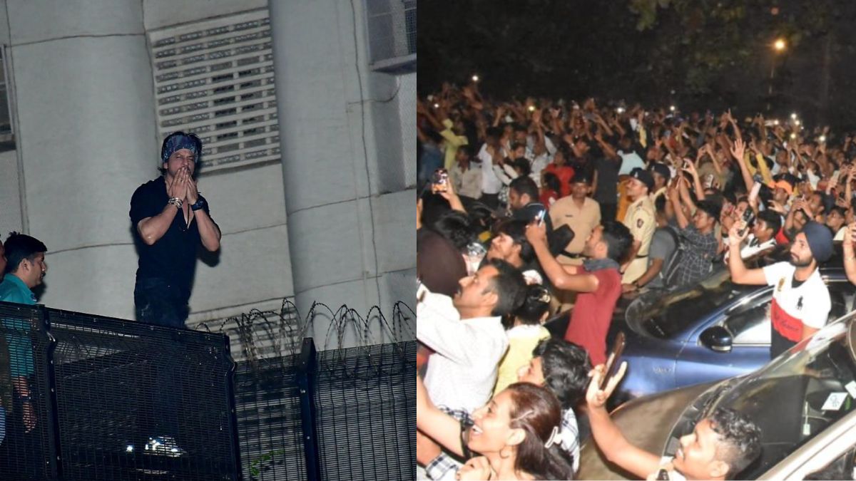 Shah Rukh Khan Celebrates 'Pathaan's Success With Fans; Blows Kiss At Them..